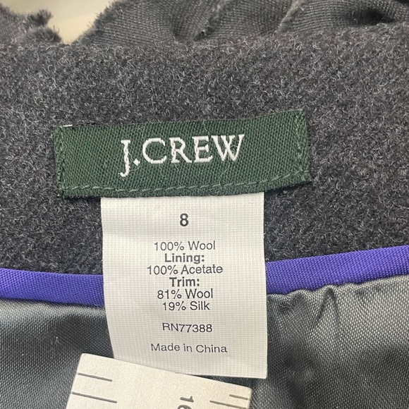 J Crew Womens Wool Blazer Sz 8 Embellished Cropped Modern Office CEO Lady Jacket - Picture 14 of 16